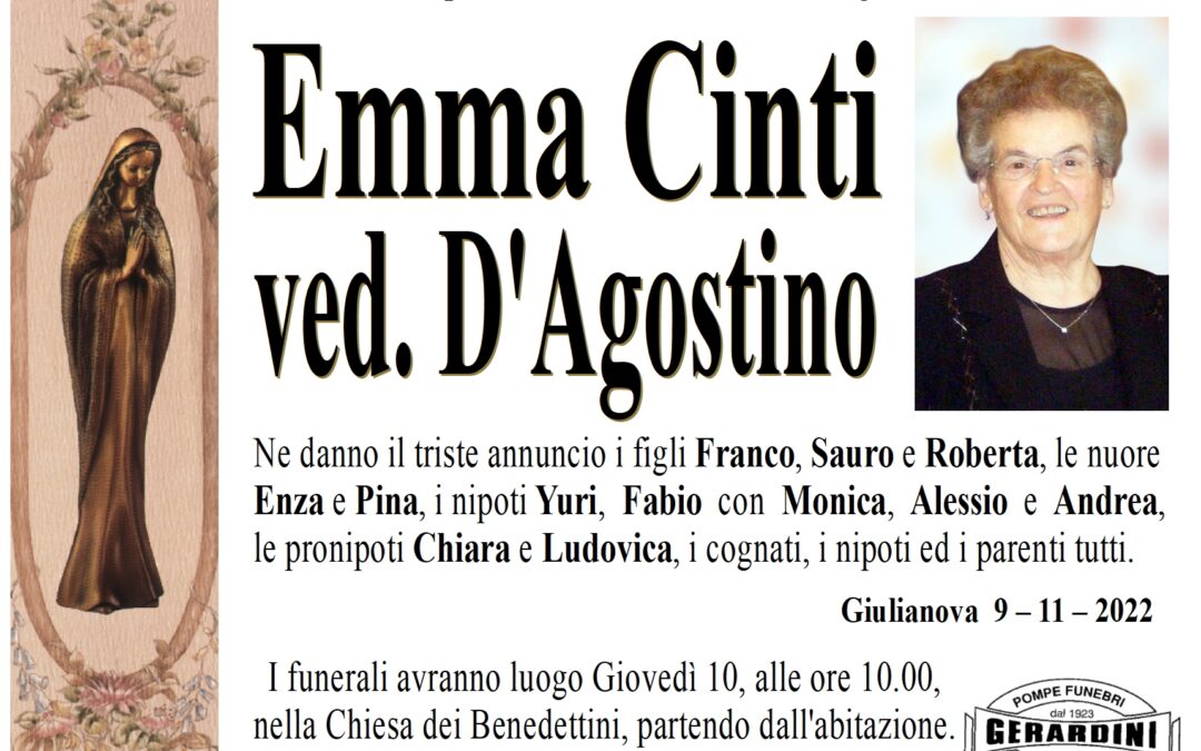 EMMA CINTI ved. D’AGOSTINO