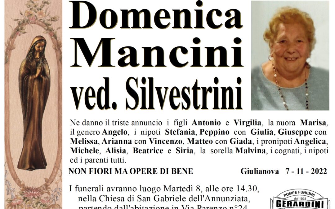 DOMENICA MANCINI VED. SILVESTRINI