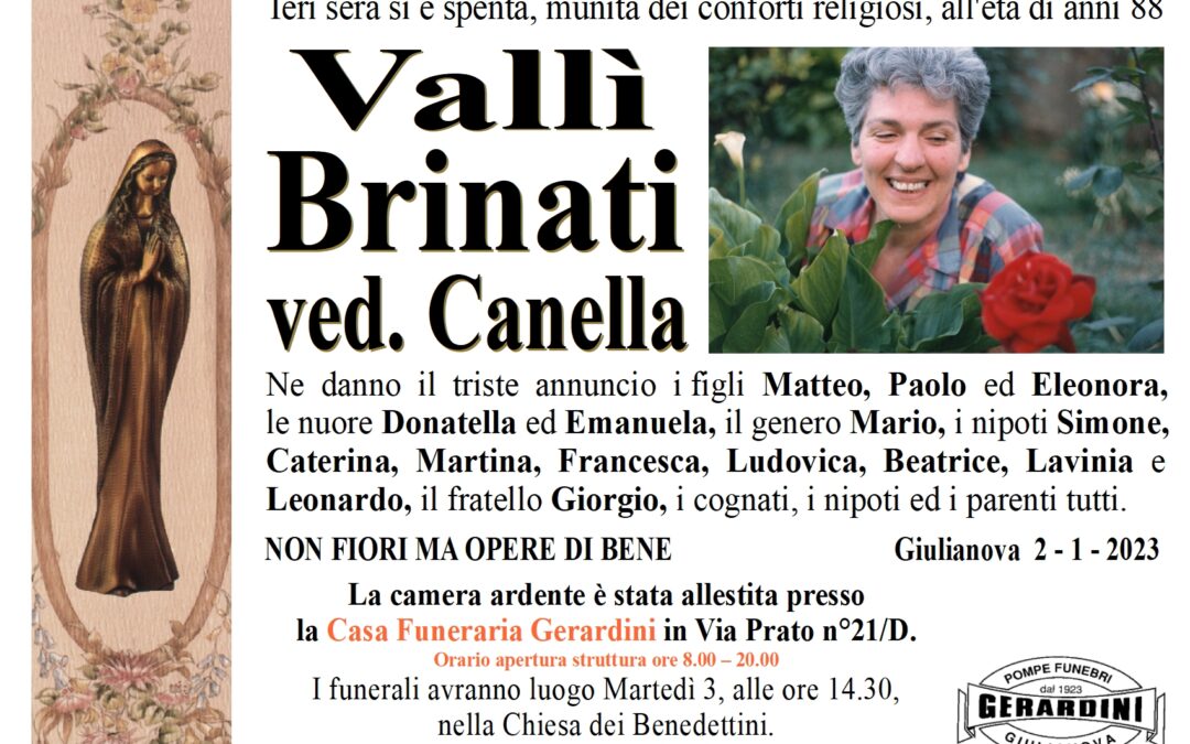 VALLI’ BRINATI VED. CANELLA