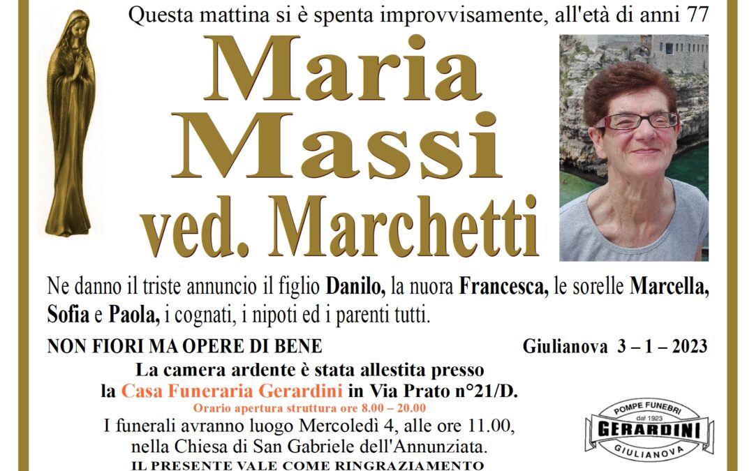 MARIA MASSI VED. MARCHETTI