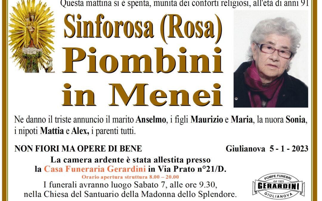 SINFOROSA PIOMBINI IN MENEI