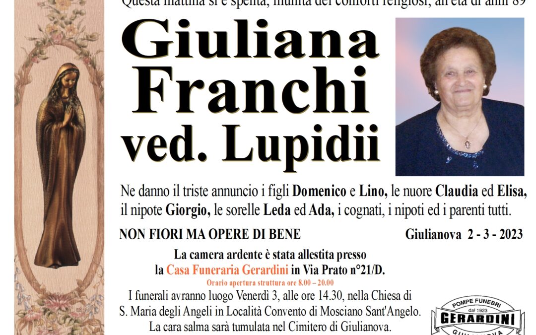 GIULIANA FRANCHI VED. LUPIDII