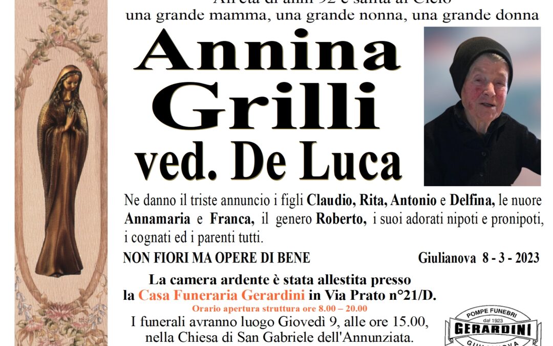 ANNINA GRILLI VED. DE LUCA