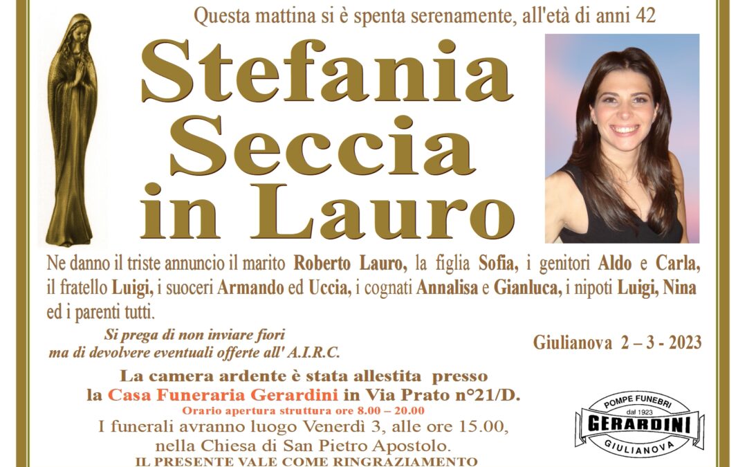 STEFANIA SECCIA IN LAURO