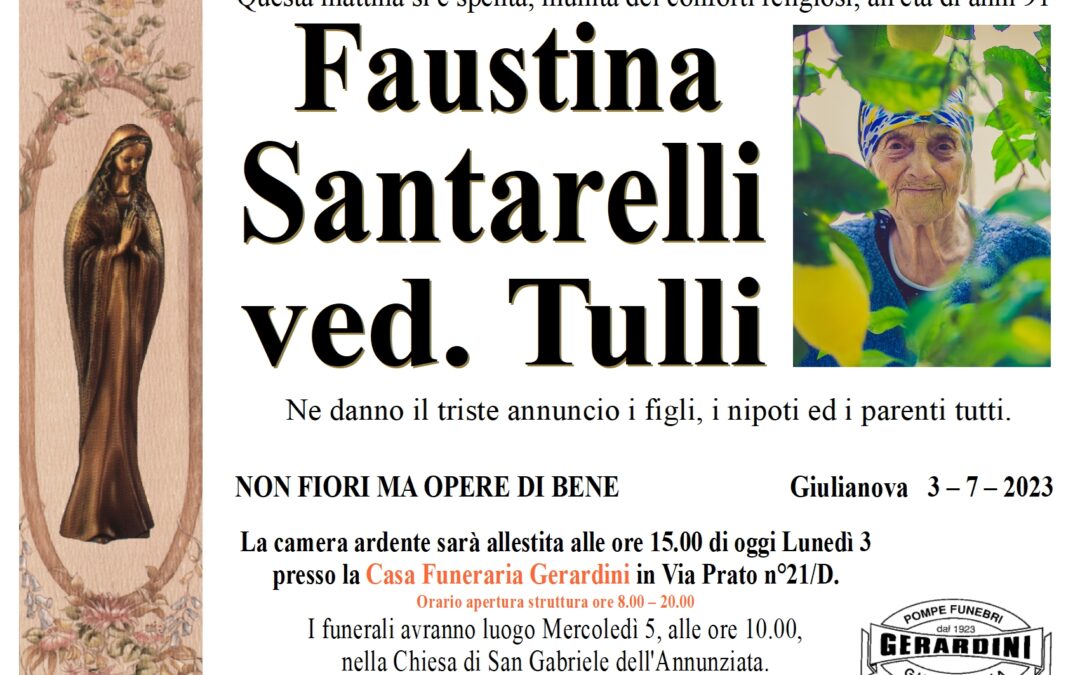 FAUSTINA SANTARELLI VED.TULLI