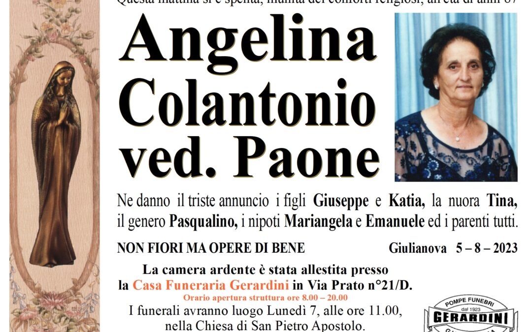 ANGELINA COLANTONIO ved. PAONE