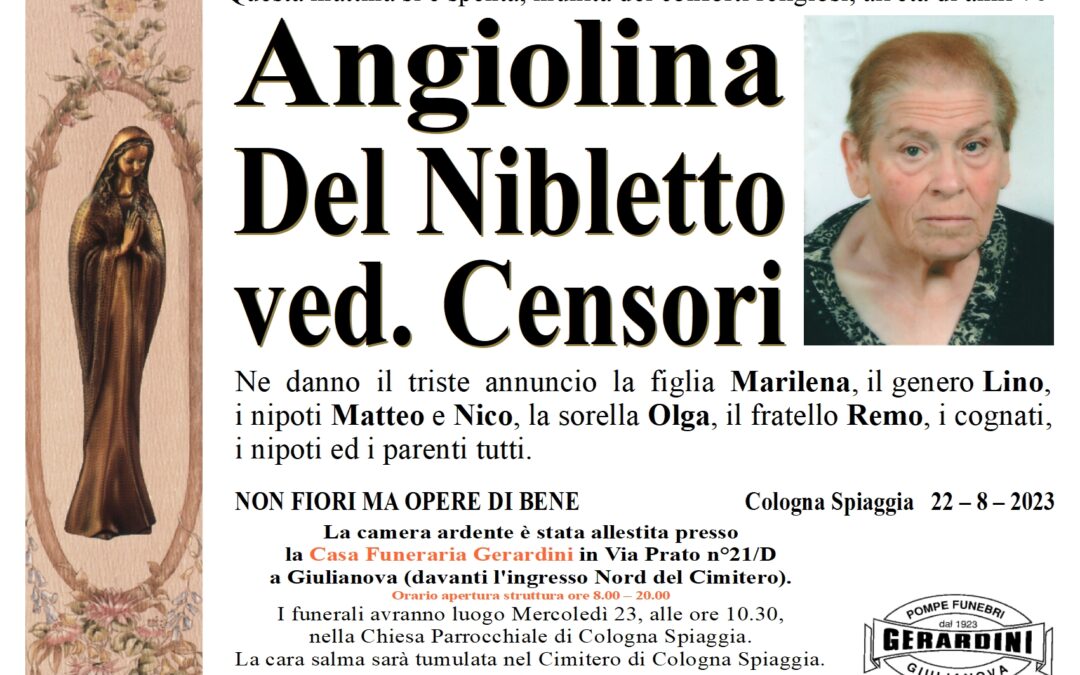 ANGIOLINA DEL NIBLETTO ved. CENSORI