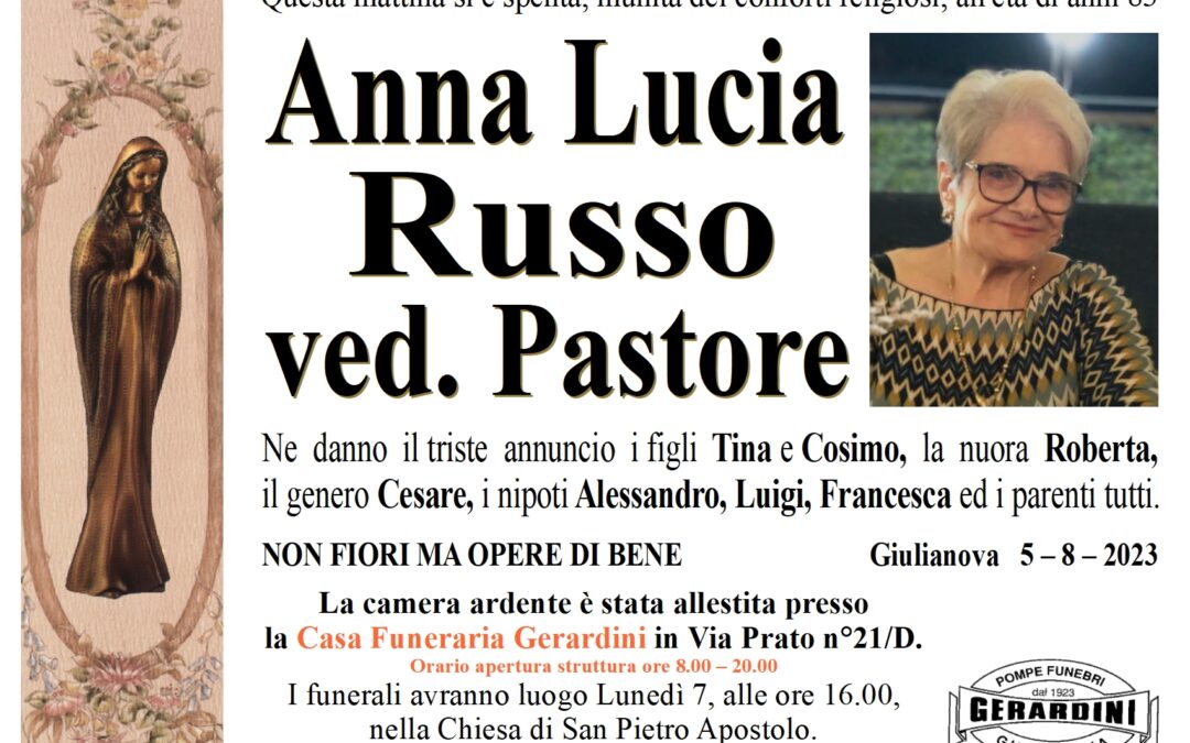 ANNA LUCIA RUSSO VED. PASTORE