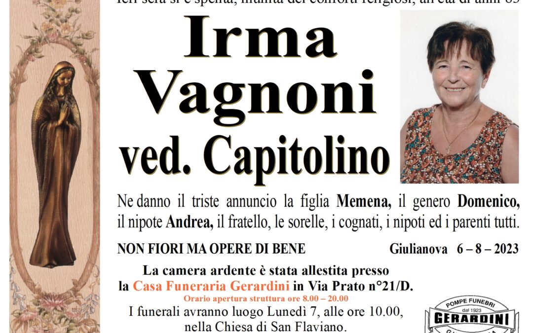 IRMA VAGNONI VED. CAPITOLINO