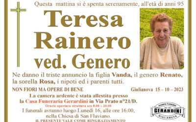 TERESA RAINERO VED. GENERO