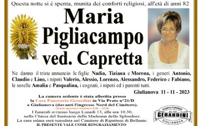 MARIA PIGLIACAMPO VED. CAPRETTA