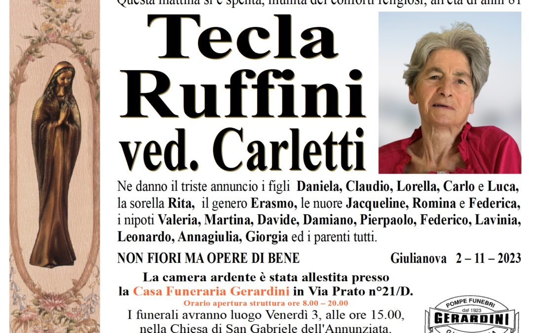 TECLA RUFFINI VED. CARLETTI