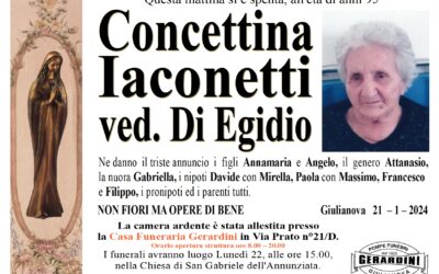 CONCETTINA IACONETTI VED. DI EGIDIO