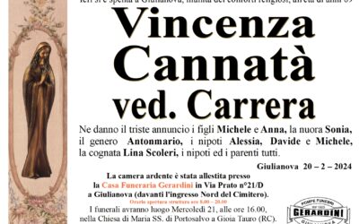 VINCENZA CANNATA’ VED. CARRERA