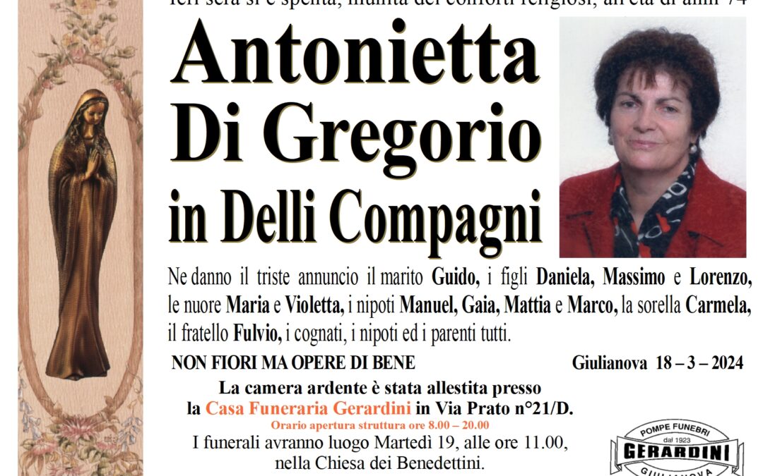 ANTONIETTA DI GREGORIO IN DELLI COMPAGNI