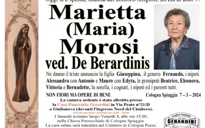 MARIETTA (MARIA) MOROSI VED. DE BERARDINIS