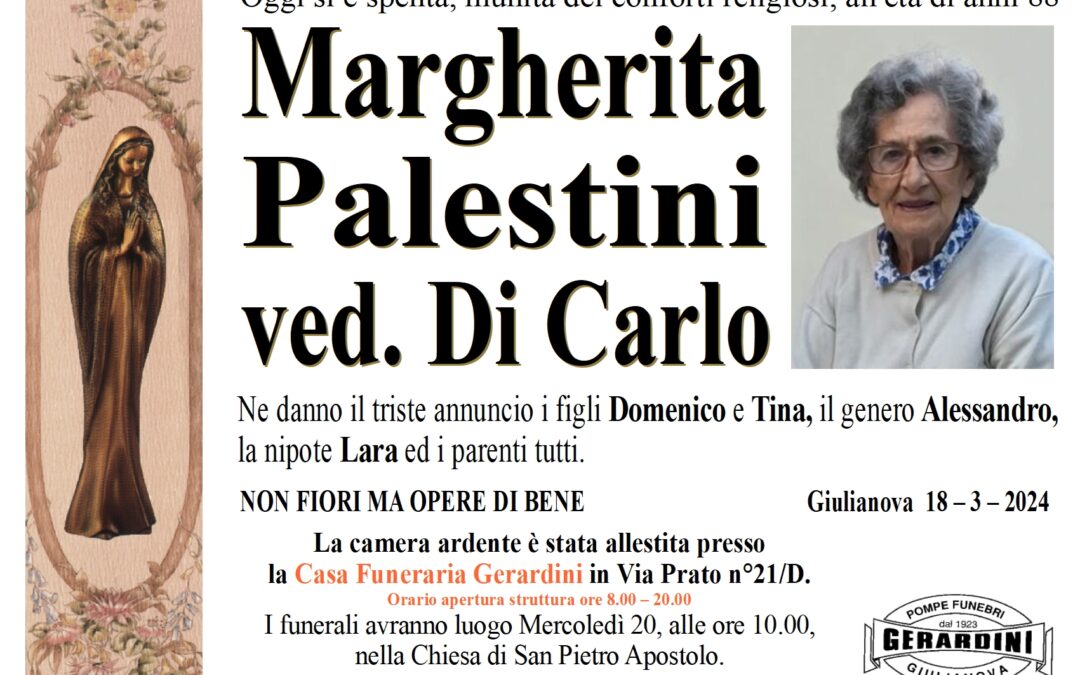 MARGHERITA PALESTINI VED. DI CARLO