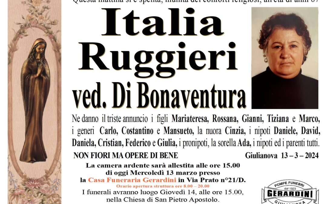 ITALIA RUGGIERI VED. DI BONAVENTURA