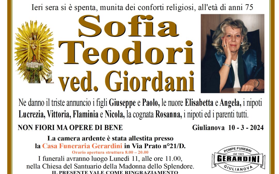 SOFIA TEODORI VED. GIORDANI