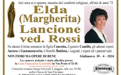 ELDA (MARGHERITA) LANCIONE VED. ROSSI