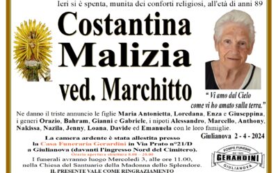 COSTANTINA MALIZIA VED. MARCHITTO