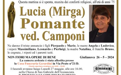 LUCIA (MIRGA) POMANTE VED. CAMPONI