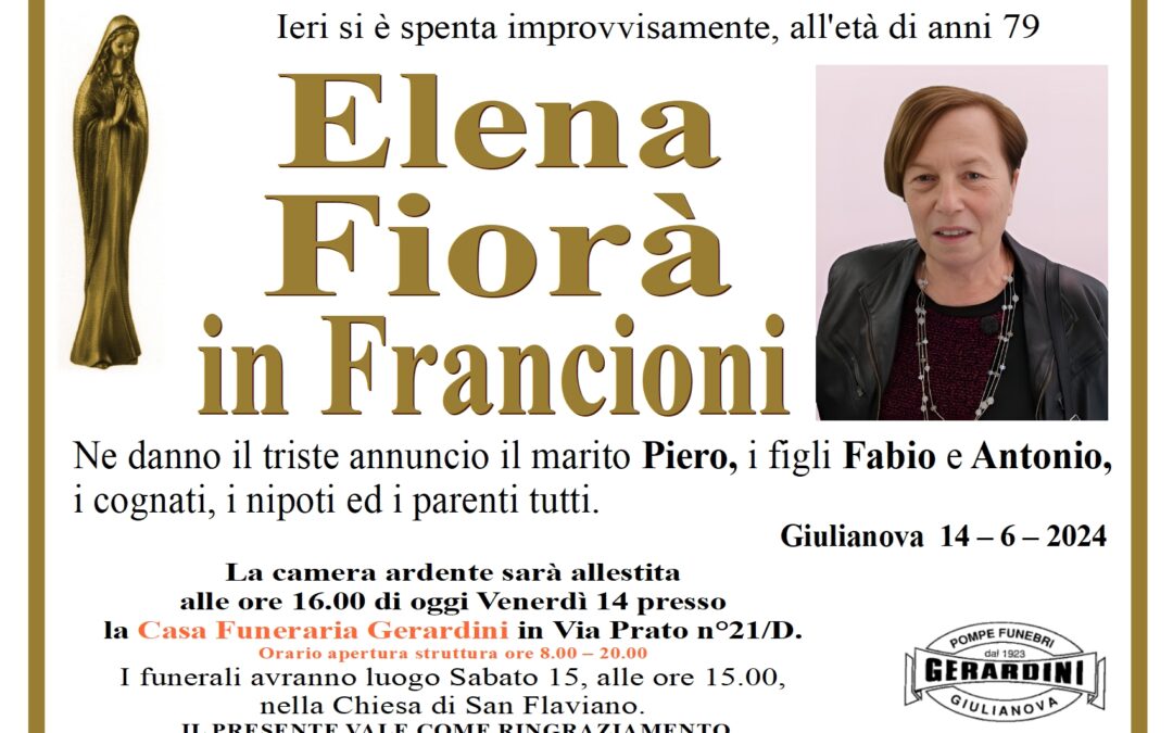 ELENA FIORA’ IN FRANCIONI