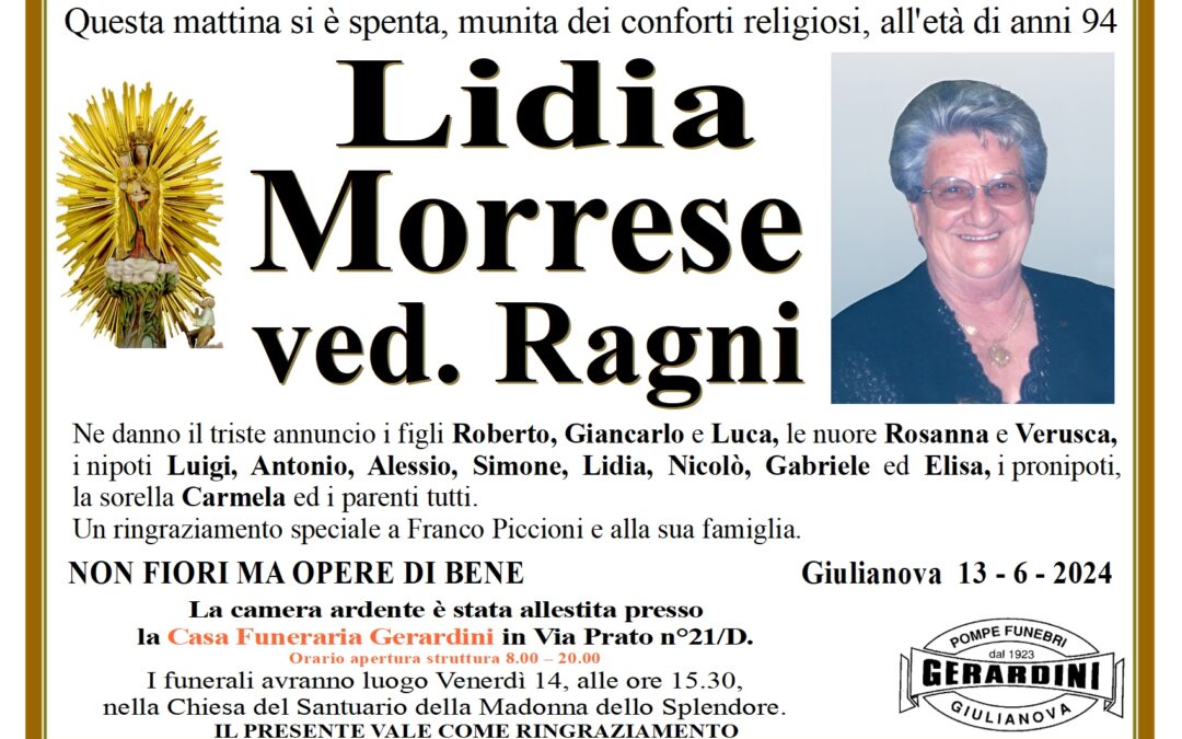 LIDIA MORRESE VED. RAGNI