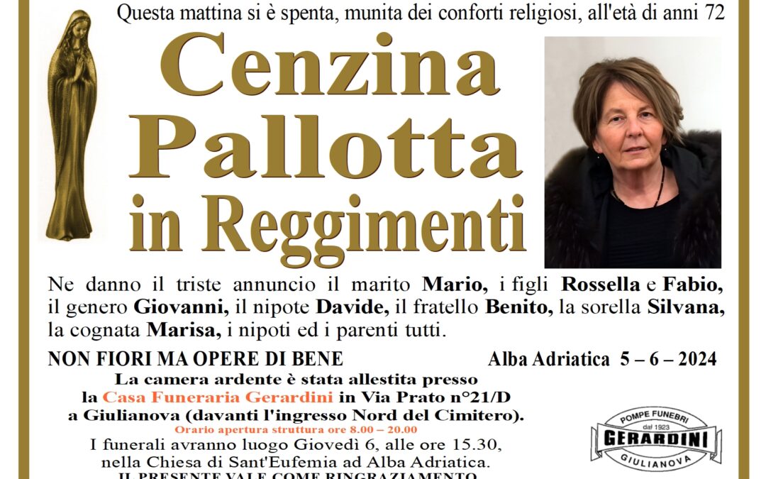 CENZINA PALLOTTA IN REGGIMENTI