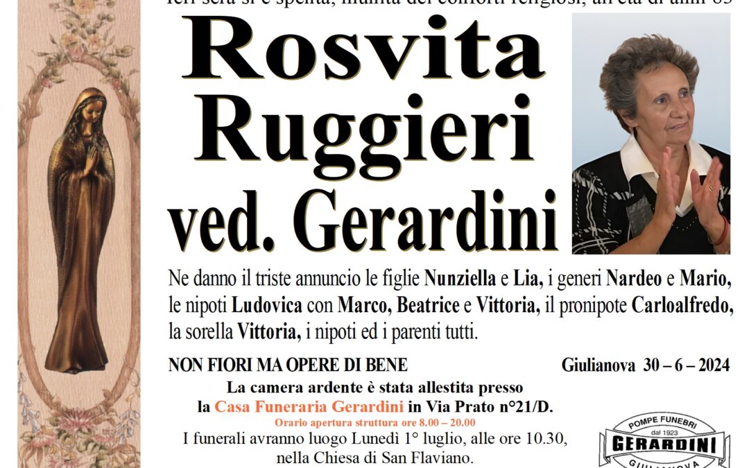 ROSVITA RUGGIERI VED. GERARDINI