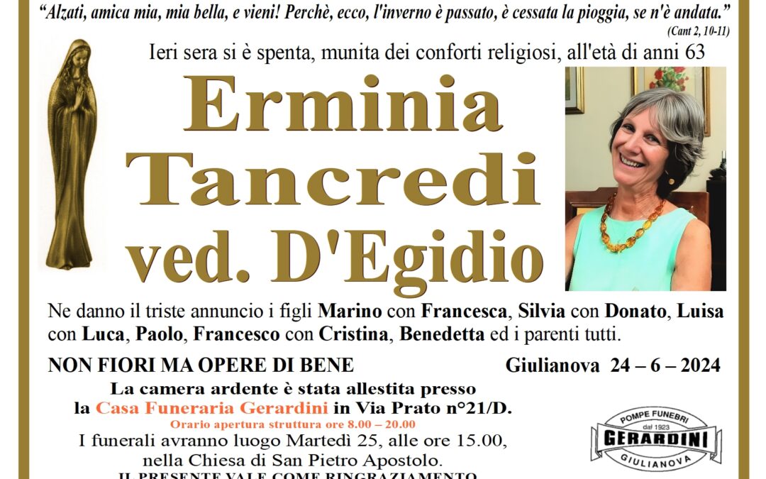 ERMINIA TANCREDI VED. D’EGIDIO