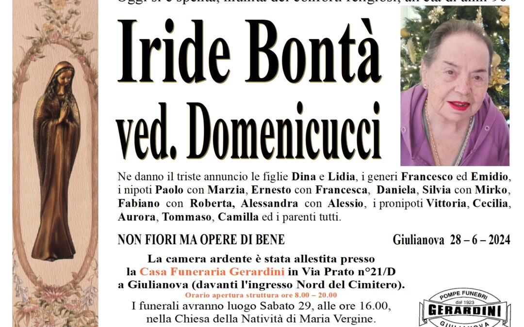 IRIDE BONTA’ VED. DOMENICUCCI