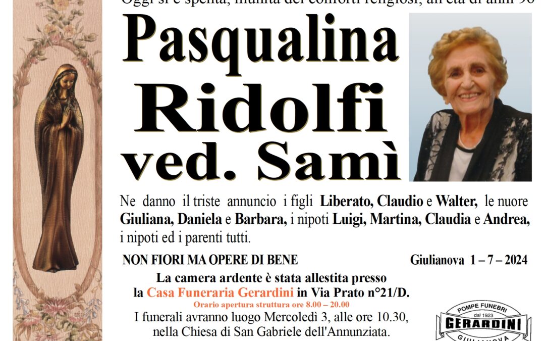 PASQUALINA RIDOLFI VED. SAMI’