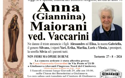 ANNA (GIANNINA) MAIORANI VED. VACCARINI