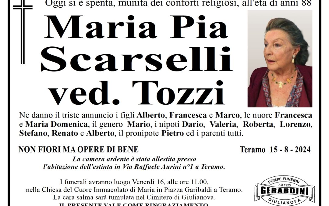 MARIA PIA SCARSELLI VED. TOZZI