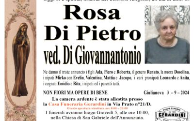 ROSA DI PIETRO VED. DI GIOVANNANTONIO