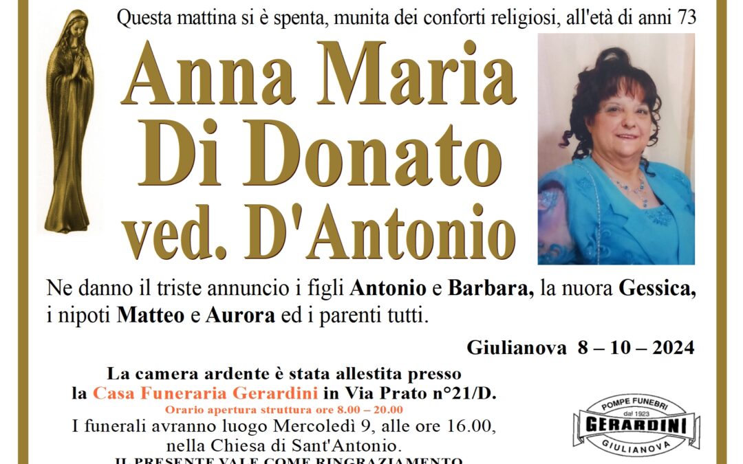 ANNA MARIA DI DONATO VED. D’ANTONIO