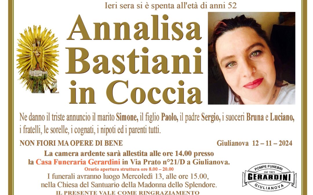 ANNALISA BASTIANI IN COCCIA