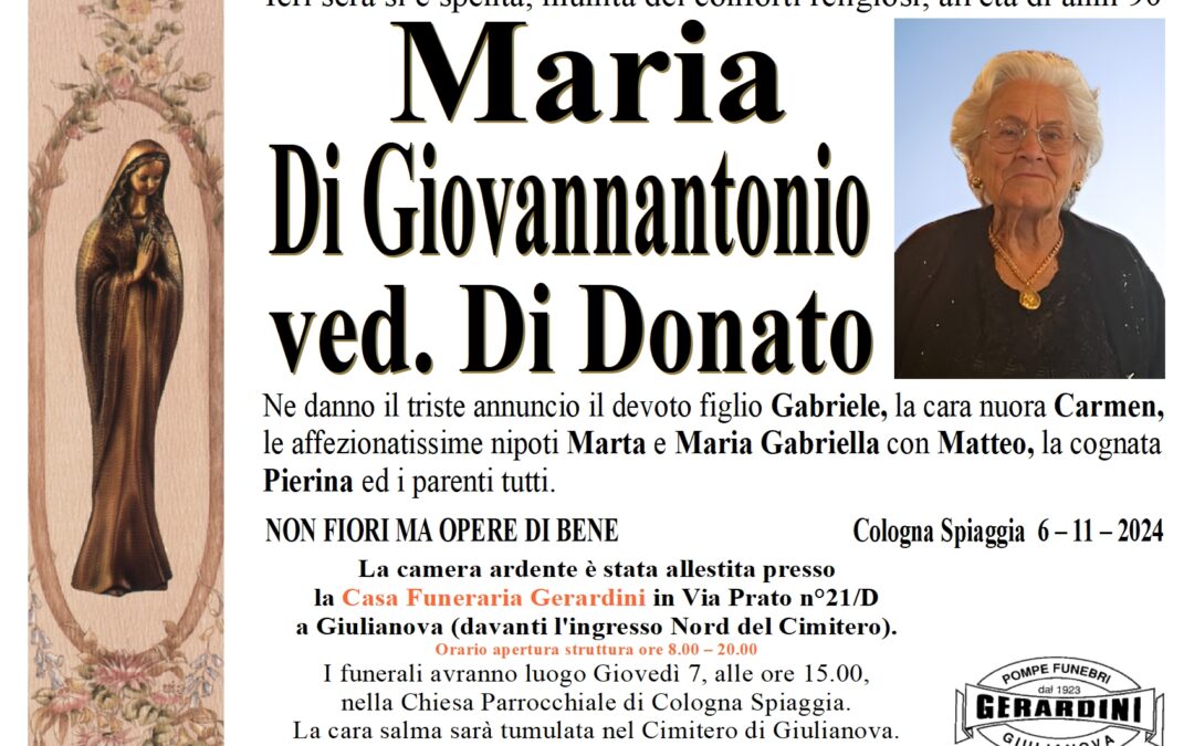 MARIA DI GIOVANNANTONIO VED. DI DONATO