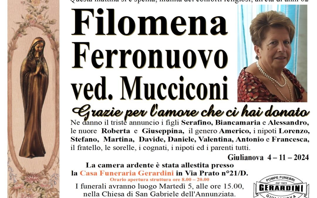 FILOMENA FERRONUOVO VED. MUCCICONI