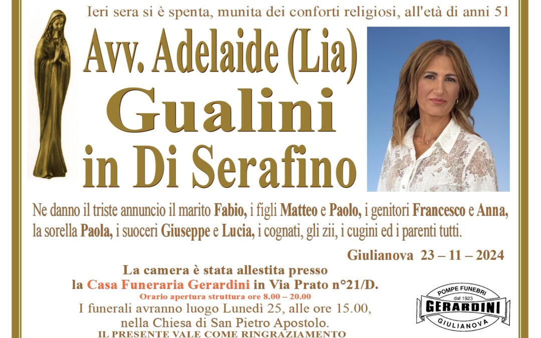 ADELAIDE (LIA) GUALINI IN DI SERAFINO