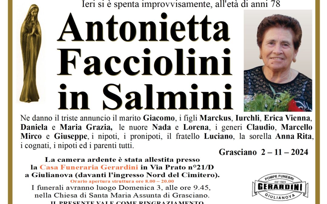 ANTONIETTA FACCIOLINI VED. SALMINI