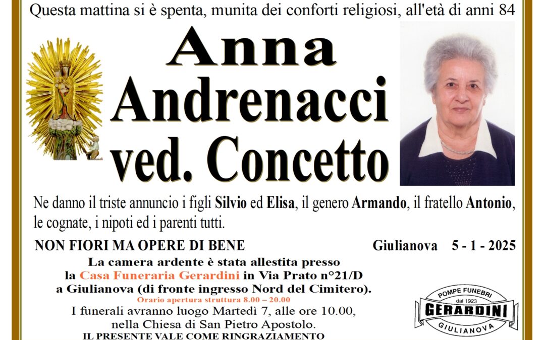 ANNA ANDRENACCI VED. CONCETTO