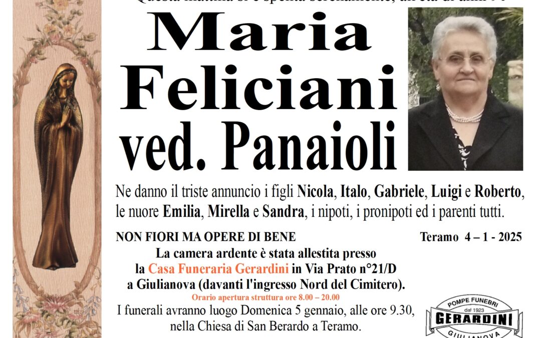 MARIA FELICIANI ved. PANAIOLI