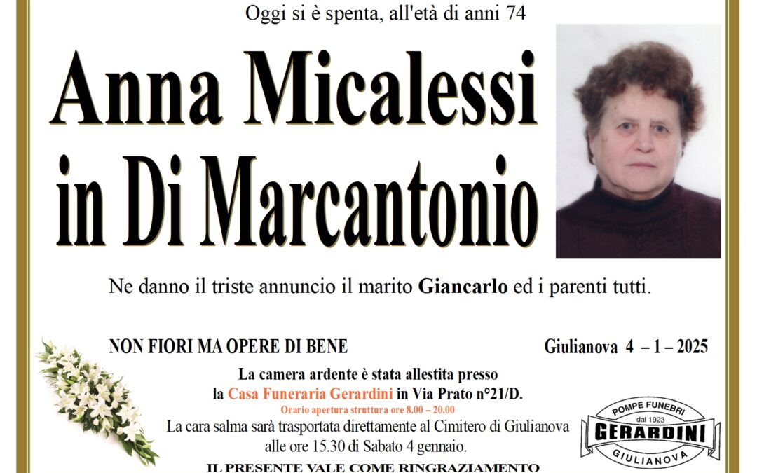 ANNA MICALESSI IN DI MARCANTONIO